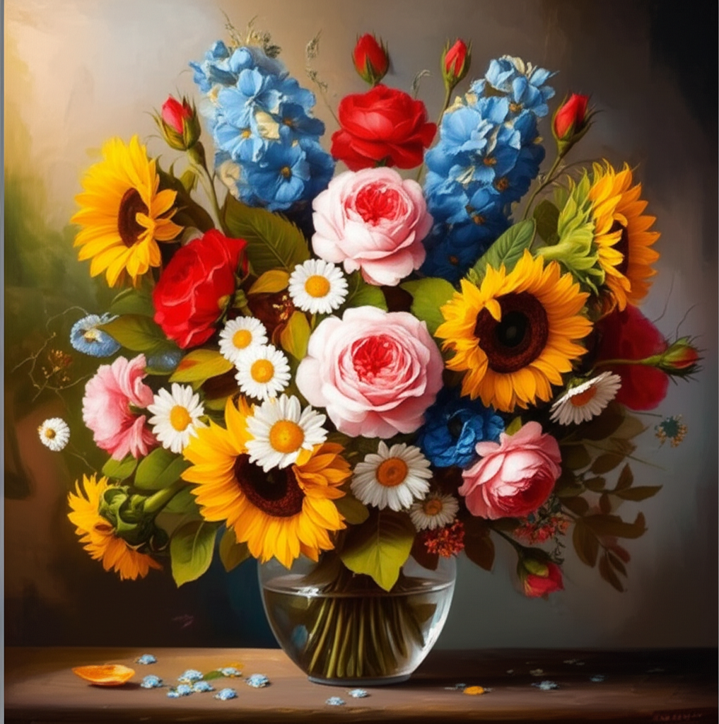 Floral Arrangement - Still Life painting